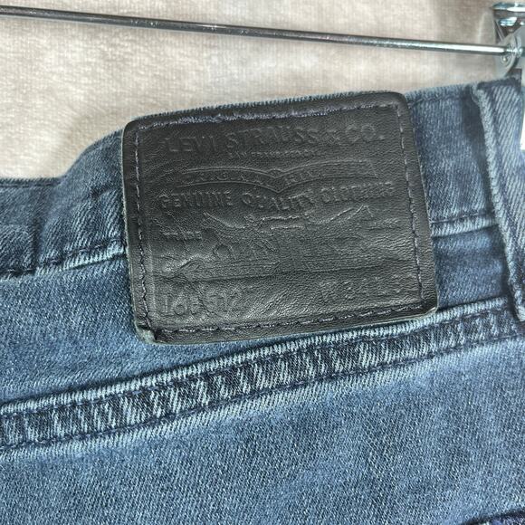 Levi's 512 Jeans Mens 34X32 Blue Dark Wash Denim BIG E Slim Tapered Leg Work - Picture 4 of 11